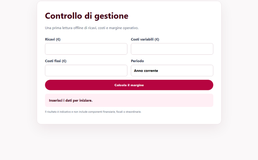 Anteprima del mini software Controllo di gestione